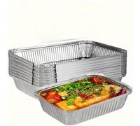 Shein 20 piezas de cajas de papel de aluminio reforzado - Bandejas de hornear desechables antiadherentes, adecuadas para hornear, horno, parrilla, cocina de