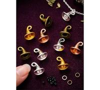 Shein 20 piezas de dijes de sombrero de bruja de aleación vintage de Halloween, dijes colgantes de sombrero de mago de Halloween para hacer joyas DIY, pulse