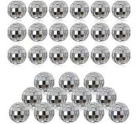 Shein 20 piezas Mini Bola de Discoteca - Adornos reflectantes plateados retro de los 70, adecuados para decorar habitaciones, bodas, fiestas, Navidad, dormi
