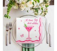 Shein 20 Piezas Servilletas de cóctel tipo Martini "Un poquito talla grande mayores" para fiestas, servilletas de invitados para bebidas, servilletas para f