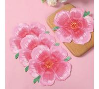 Shein 20 piezas Servilletas de papel con estampado de flores rosas, servilletas de papel con forma de flor de cerezo de primavera, servilletas desechables c