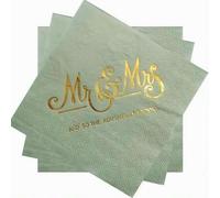 Shein 20 piezas, Servilletas de papel de 2 capas, color verde salvia para boda, cóctel Sr. y Sra., servilletas para bebidas para decoraciones de recepción,