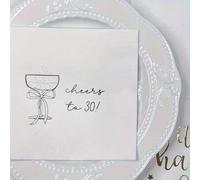 Shein 20 piezas/Set "¡Brindis por los 30!" Servilletas de papel decorativas para la fiesta de 30 cumpleaños, servilletas de un solo uso con patrón de lazo y