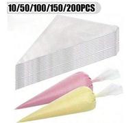 Shein 200/150/100/50/10 piezas Bolsas desechables para manga pastelera para decorar pasteles - Perfectas para glaseado, cobertura y galletas - Herramientas