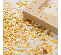 Shein 2000 piezas de confeti con diseño de luna y estrellas, confeti de papel dorado para fiestas de boda, Navidad