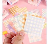 Shein 200pcs Bloque De Notas De Cuadrícula Y Rayas, Papel De Material De Collage No Pegajoso De Moda Ins Style, Entrega Aleatoria