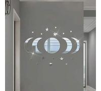 Shein 21 piezas Combinación de pegatinas de espejo de pared con estrellas y lunas para decoración de sala de estar, dormitorio y entrada, pegatinas, vinilos