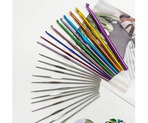 Shein 22 piezas Juego de Ganchos de Ganchillo, Ganchos de tamaño pequeño de 0.6-6.5mm en 22 calibres, con caja de almacenamiento para una organización y por