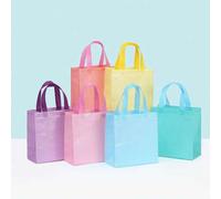 Shein 24/18/16/12/6 piezas/set Bolsas de regalo de fiesta de tela no tejida de colores con asas, adecuadas para fiesta de cumpleaños, exhibición de compras