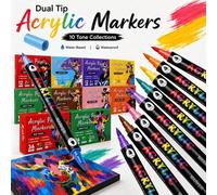 Shein 24-240 Colores Marcadores Acrílicos de Doble Punta y Doble Color con Puntas Suaves, Bolígrafos de Acuarela para Graffiti Dibujado a Mano DIY, Juego de