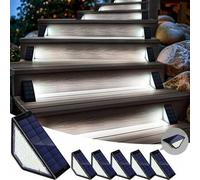 Shein 24 luces solares LED para escaleras, luces solares impermeables para exteriores para terraza, jardín, camino, puerta principal, entrada, porche (luz b