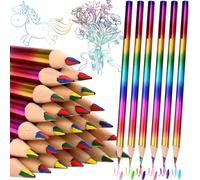 Shein 24 piezas/set Lápices de colores arcoíris 4 en 1 - Lápices a granel para artistas y adultos para dibujar - Para libros de colorear, proyectos artístic