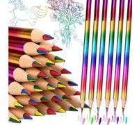 Shein 24 piezas/set Lápices de colores arcoíris 4 en 1 - Lápices a granel para artistas y adultos que dibujan - Para libros de colorear, proyectos artístico