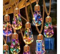 Shein 240/160/80 Luces solares LED de hadas con cuerda, luces colgantes de exterior para patio con 8 modos de parpadeo, adecuadas para fiesta de cumpleaños,