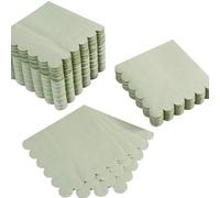 Shein 25/50/100 piezas Servilletas de cóctel verde salvia, servilletas desechables para bebidas en forma de abanico verde salvia (5 pulgadas * 5 pulgadas)