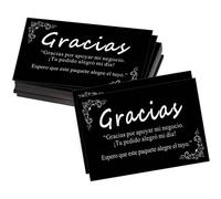 Shein 25/50/100 piezas Tarjetas de agradecimiento alemanas Gracias - Tarjetas de cortesía elegantes en negro y de negocios, adecuadas para empresas, tiendas