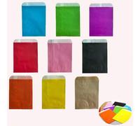 Shein 25/50 Piezas Bolsas de Kraft de Colores, Bolsas de Favor, Bolsas de Golosinas, Bolsas de Regalo, Suministros de Fiesta de Boda, Cumpleaños, Año Nuevo,