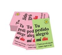 Shein 25/50 Piezas Tarjetas de Agradecimiento Empresariales Españolas - Tarjetas Escribibles por Ambos Lados, Verde y Rosa, 9x5.4 Cm/3.5x2.1 Pulgadas, Adecu