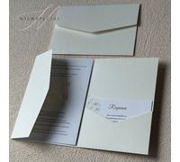 Shein 25/50 piezas Tarjetas de invitación de boda plegables, tarjetas de invitación de compromiso, 15º aniversario, , minimalistas con sobres, tarjetas de i