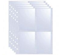 Shein 25 paquetes con 100 bolsillos cada uno, funda para archivador de 6 anillos tamaño A5, fundas protectoras para tarjetas de 2,5x3,5 pulgadas de doble ca