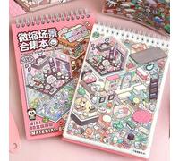 Shein 25 piezas Pegatinas de mascotas + Libro de colección de pegatinas de escenas miniatura de 20 escenas diferentes, Libro de pegatinas de casa de niña en