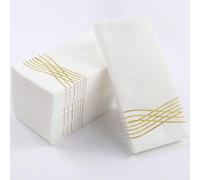 Shein 25 piezas Servilletas desechables para fiesta, toallas de papel decorativas con impresión de lámina metálica, suaves y absorbentes, adecuadas para bod