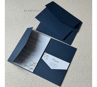 Shein 25 piezas Tarjetas de invitación de boda plegables con sobres, tarjetas de invitación sencillas para compromiso, bautizo, invitaciones DIY, invitacion