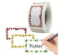 Shein 250 piezas/1 rollo Paquete de pegatinas adhesivas de borde de colores para nombres & clasificación - Etiquetas grandes, rectangulares, con acabado bri