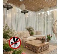 Shein 2piezas/4piezas Cortinas translúcidas de estilo clásico para exteriores - Red de mosquitos de poliéster tejido, adecuada para patio, cenador, pérgola