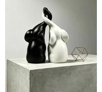 Shein 2piezas Escultura Moderna de Pareja de Elefantes Enamorados - Recuerdo Decorativo - Decoración de Regalo Festivo - Ornamento Simbólico de Amor