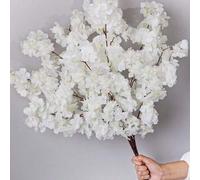 Shein 3/1 pieza Rama de flor blanca artificial, decoración de flor de cerezo realista, decoración floral falsa, adecuada para boda, compromiso, Día de San V