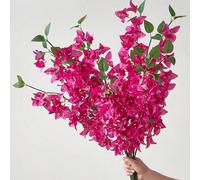Shein 3/6 piezas Flores artificiales de 31 pulgadas Ramas de Buganvilla de seda falsa Tallos florales artificiales de Buganvilla Ramas de plantas largas par