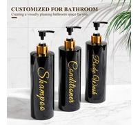Shein 3 paquetes de dispensadores recargables de 500ml para champú y acondicionador - Botellas con bomba elegantes para almacenamiento en el baño - Diseño r