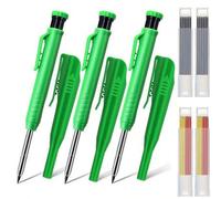 Shein 3 Paquetes de Juego de Lápices para Carpintería, que incluyen 24 minas de lápiz, 1 lápiz mecánico de carpintería de 2.8mm con sacapuntas incorporado,