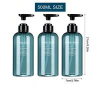 Shein 3 piezas de dispensadores de baño de 500ml, set moderno y sencillo de botellas recargables tipo presión para loción/suero, adecuado para gel de ducha/