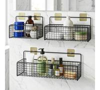 Shein 3 piezas-Estantería de almacenamiento para baño, Almacenamiento de baño, Estantería colgante de almacenamiento para baño sin taladro, Organizador de u