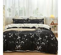Shein 3 piezas Juego de Funda Nórdica Reversible con Estampado Floral, Microfibra Suave, Transpirable y Resistente a las Arrugas, Estilo Lujoso de Hotel, Re