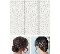 Shein 3 piezas Pegatinas de perlas falsas 3D, Pegatinas de rhinestone, Pegatinas autoadhesivas, Decoraciones de rhinestone, Decoraciones de cabello de perla