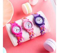 Shein 3 piezas/Set Relojes para niños y niñas con estilo deportivo de fútbol redondo, mariposa, fresa, unicornio y dinosaurio, reloj digital y analógico ase