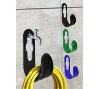 Shein 3 piezas Soporte de pared para manguera de jardín, Estante de almacenamiento de enrollador de manguera extensible, Gancho colgante para manguera, Dise