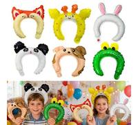 Shein 30/50 piezas Globos de papel de aluminio con diadema de cabeza de animal de dibujos animados, globos para fiesta de cumpleaños infantil, autosellantes