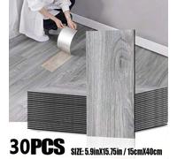 Shein 30 piezas de papel tapiz autoadhesivo con grano de madera vintage, pegatinas de PVC antideslizantes para piso, adecuadas para proyectos DIY, pegatinas
