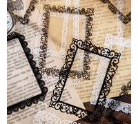 Shein 30 piezas de pegatinas con patrón de encaje surtido, pegatinas creativas multiusos para manualidades DIY, cuaderno, decoración de tarjetas de collage,
