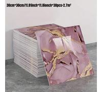 Shein 30 piezas Papel tapiz con efecto de mármol dorado, pegatinas de pared estilo cerámica brillante, papel tapiz autoadhesivo, decoración de pared, textur