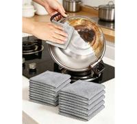 Shein 30 piezas/paquete Paño mágico de limpieza de belleza, paño de fibra metálica con doble cara engrosado, esponja de cocina para lavar platos, toalla de