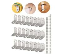 Shein 30 piezas Soportes de esquina en forma de L de acero inoxidable de alta resistencia - Adecuados para armarios, muebles, gabinetes, sillas y cajones -