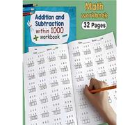 Shein 32 páginas de suma y resta hasta 1000, cuaderno de ejercicios de escritura para aprender matemáticas, hojas de práctica de matemáticas, hojas de activ