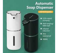 Shein 380ml Dispensador de jabón automático inteligente sin contacto con sensor infrarrojo, botella de jabón líquido portátil y redonda, bomba dispensadora