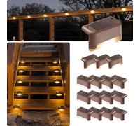 Shein 4/10/16 piezas Luces solares para valla, luces de ambiente navideño LED micro impermeables para exteriores, disponibles en blanco, negro, marrón, adec