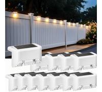 Shein 4/10/16 piezas Luces solares para valla, luces LED micro impermeables para exteriores, disponibles en blanco, negro, marrón, adecuadas para patio, esc